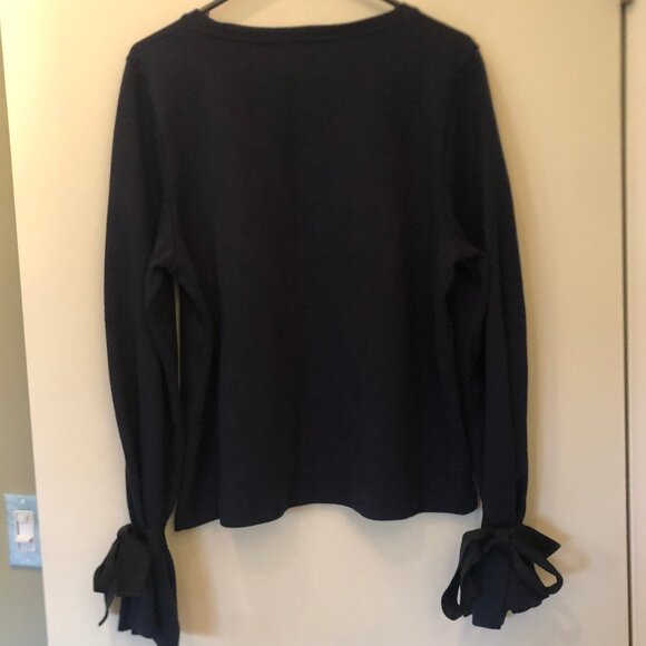 J. Crew navy tie-sleeve sweatshirt sz L--SOLD OUT ON J. CREW SITE - Picture 8 of 10